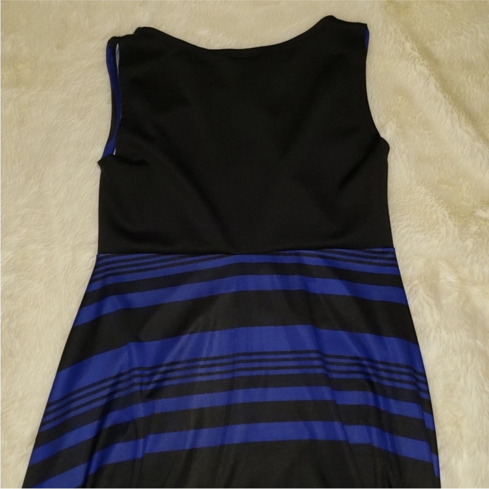 TORRID Plus Size Elegant Blue and Black Striped Midi Dress. EUC - Like New. - Picture 6 of 6
